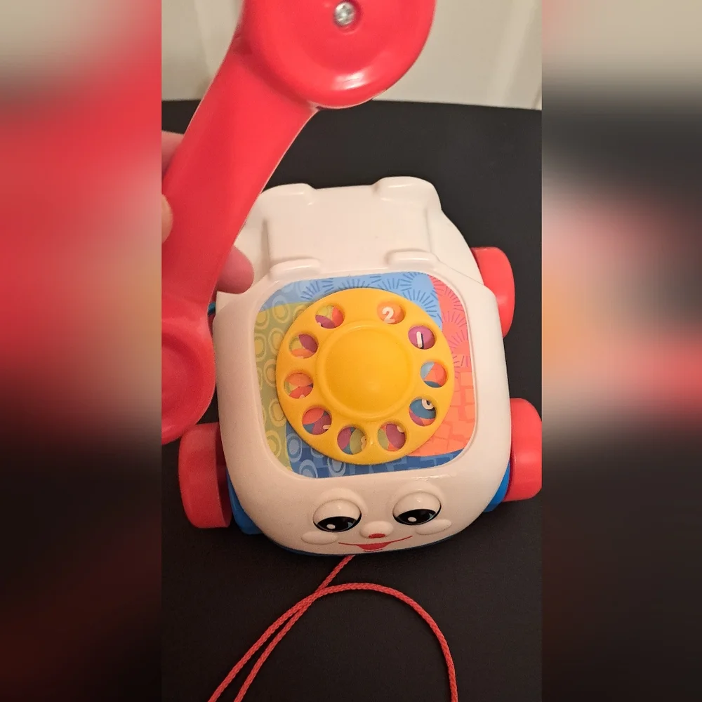Fisher Price Classic Pull-Along Toy Phone - Red and Blue good preloved condition